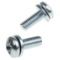 RS PRO 16 mm Bright Zinc Steel Pan Head Sems Screw with Spring Washer 279-284