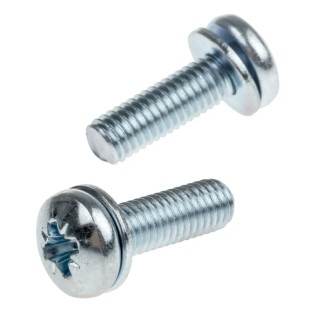 RS PRO 16 mm Bright Zinc Steel Pan Head Sems Screw with Spring Washer 279-240