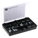 RS PRO 352 Piece Bright Zinc Steel Clevis Pin Kit 0.19 in to 0.38 in Diameter, 0.5 in to 1.5 in Length 279-492