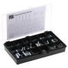 RS PRO 352 Piece Bright Zinc Steel Clevis Pin Kit 0.19 in to 0.38 in Diameter, 0.5 in to 1.5 in Length 279-492