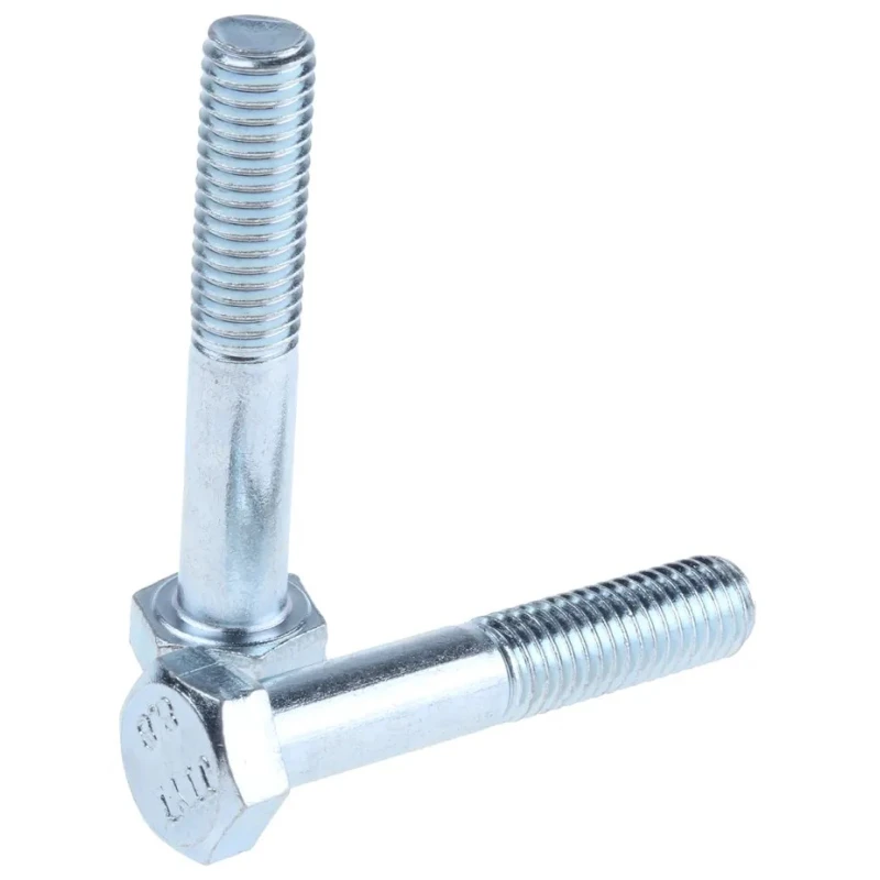 RS PRO Bright Zinc Plated Steel Hex Bolt M8 x 45 mm Grade 8.8 DIN 931 279-600