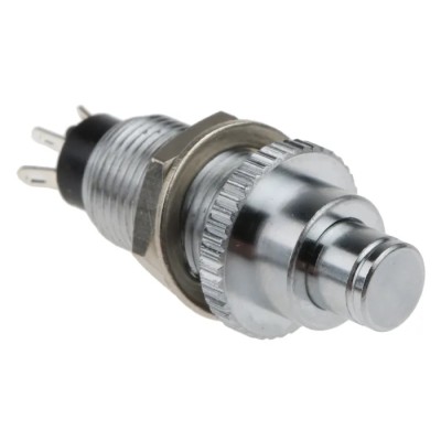 EOZ DJET Series Momentary Push Button Switch, Panel Mount, SPDT, 10.2 mm Cutout, IP65/IP67, Silver Actuator 07.17502.21