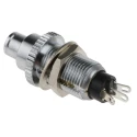 EOZ DJET Series Momentary Push Button Switch, Panel Mount, SPDT, 10.2 mm Cutout, IP65/IP67, Silver Actuator 07.17502.21