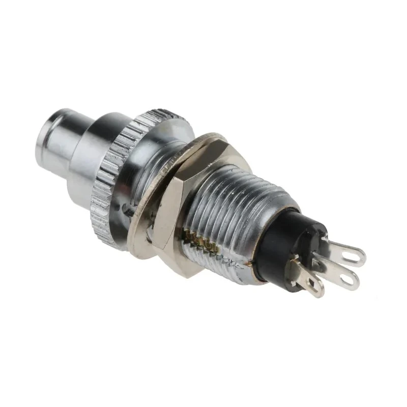 EOZ DJET Series Momentary Push Button Switch, Panel Mount, SPDT, 10.2 mm Cutout, IP65/IP67, Silver Actuator 07.17502.21