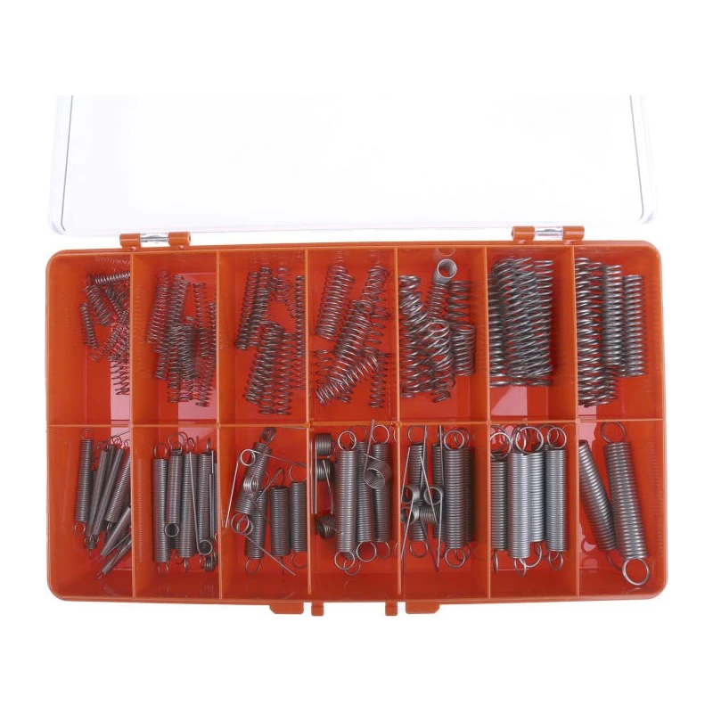 RS PRO Alloy Steel Extension, Compression, Torsion Spring Kit 156 Pcs 5mm Diameter 38mm Min Length 76mm Max Length 280-111