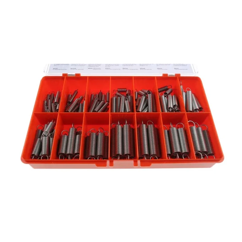 RS PRO Galvanised Music Wire Extension Spring Kit 142 Springs, Various Sizes 280-161