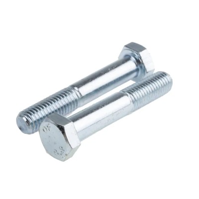 RS PRO Hex Bolt M12 x 70 mm Steel Bright Zinc Plated Grade 304, High Tensile, DIN 931 279-818