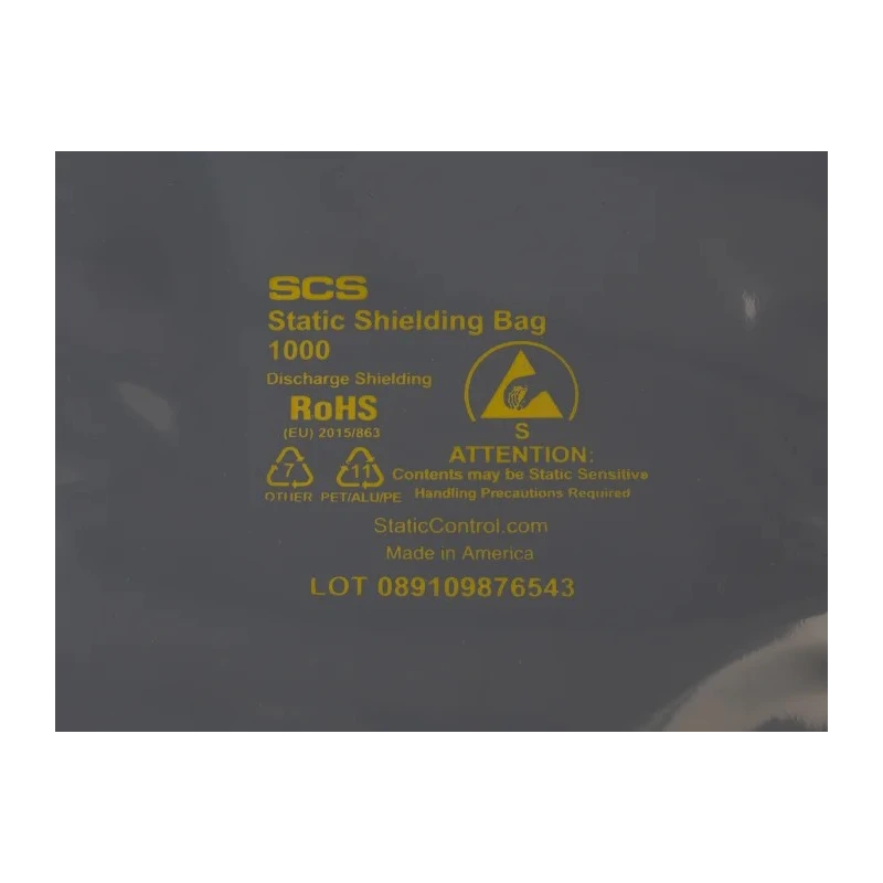 SCS Anti-Static Bag 127mm Width x 203mm Length Static Shielding Dissipative Clear Bag 30058