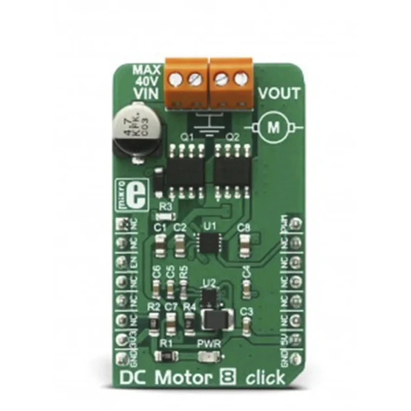 MikroElektronika DC Motor 8 Click Development Kit for MIC4605 Driver with 3.3V/5V PWM Control MIKROE-2893