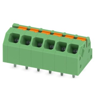 Phoenix Contact SPTAF 1/ 6-3.5-IL Series Straight Wave Soldering Mount PCB Terminal Block, 6 Contacts, 3.5 mm Pitch 1861975
