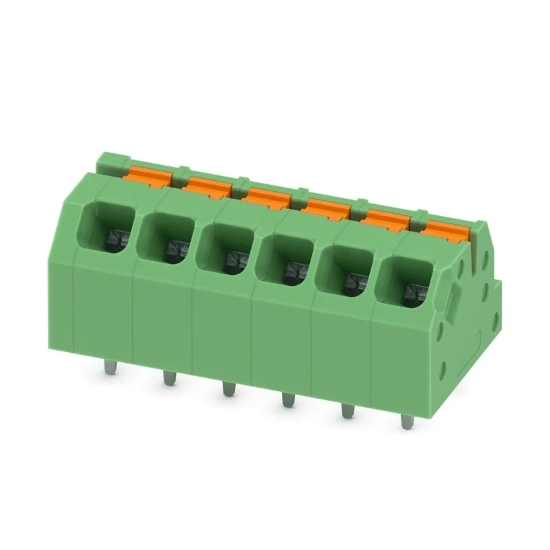 Phoenix Contact SPTAF 1/ 6-3.5-IL Series Straight Wave Soldering Mount PCB Terminal Block, 6 Contacts, 3.5 mm Pitch 1861975