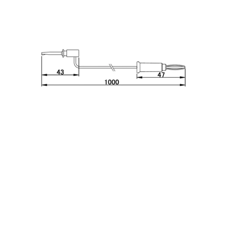 Teishin Electric Test Lead Black and Red Clip Connector Type 1 m Lead Length TLA-103
