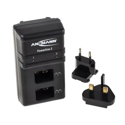 Ansmann Powerline 2 Battery Charger for 10.15V NiCd NiMH 70mA Output Current, 9V, Dual UK EU Plug 1001-0063-UK