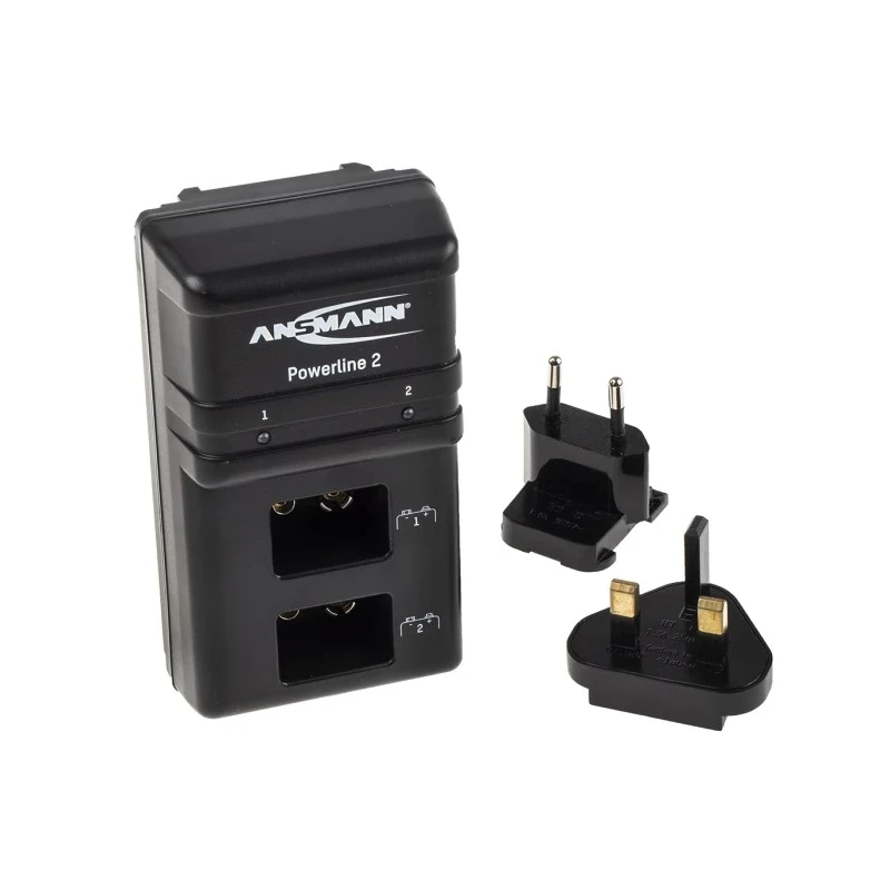 Ansmann Powerline 2 Battery Charger for 10.15V NiCd NiMH 70mA Output Current, 9V, Dual UK EU Plug 1001-0063-UK