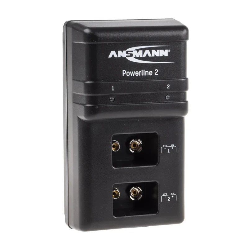 Ansmann Powerline 2 Battery Charger for 10.15V NiCd NiMH 70mA Output Current, 9V, Dual UK EU Plug 1001-0063-UK