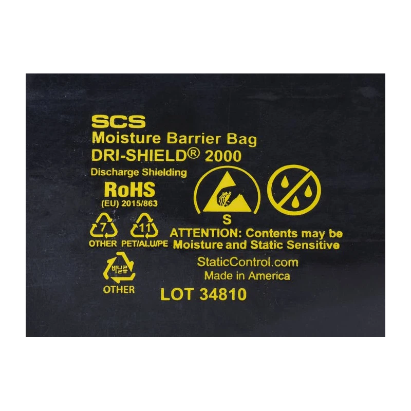SCS Anti-Static Bag Silver Moisture Barrier 152mm(W) x 254mm(L) 0.09mm Thickness 700610