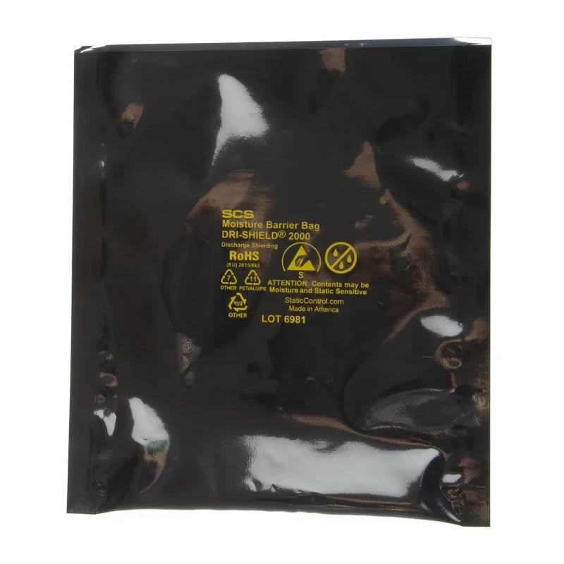 SCS Anti-Static Bag 152mm(W) x 203mm(L) Moisture Barrier Silver, Tensile Strength 53.79MPa 70068