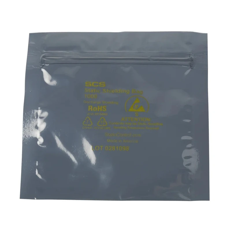 SCS Anti-Static Bag 102mm(W) x 102mm(L) Dissipative Static Shielding Material 0.07mm Thickness 30044