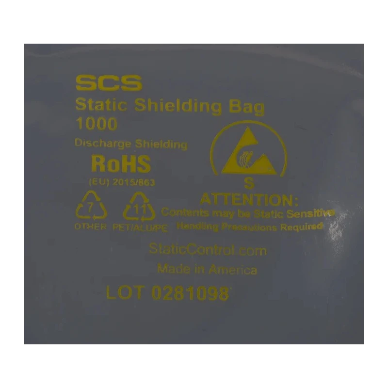 SCS Anti-Static Bag 102mm(W) x 102mm(L) Dissipative Static Shielding Material 0.07mm Thickness 30044