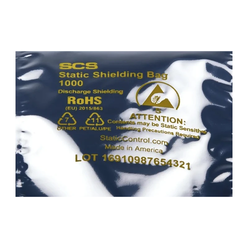 SCS Anti-Static Bag 76mm(W) x 127mm(L) Static Shielding Dissipative Material 0.071mm Thickness 30035