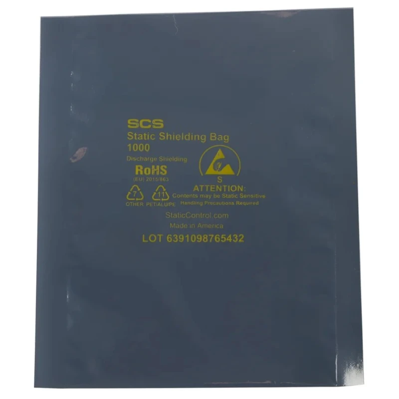 SCS Anti-Static Bag Clear Static Shielding Dissipative 102mm Width x 152mm Length 0.07mm Thickness 10046