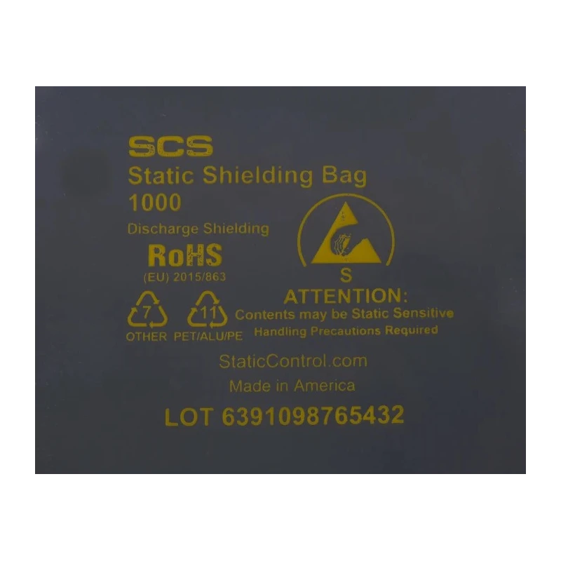 SCS Anti-Static Bag Clear Static Shielding Dissipative 102mm Width x 152mm Length 0.07mm Thickness 10046