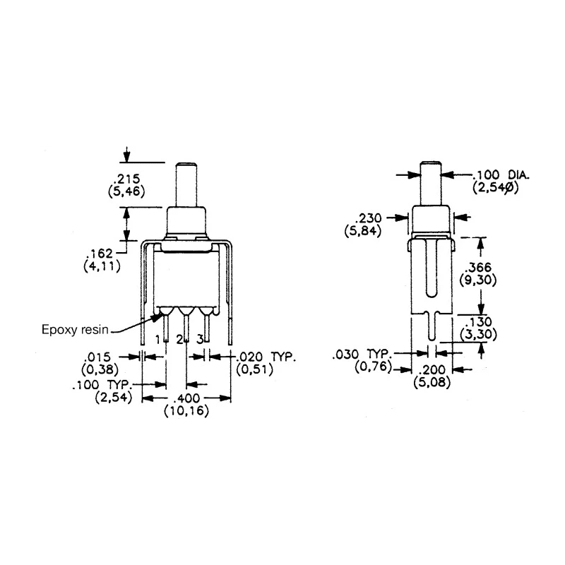 C & K Miniature Momentary Push Button Switch, PCB Mount, SPDT, IP57, 28V DC 120V AC EP12SD1V3BE
