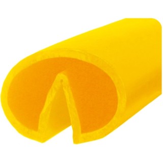 RS PRO Heavy Duty Yellow Polyvinyl Chloride Shock Absorber Impact Protector 10m Length x 65mm Height 65mm Width 174-5968