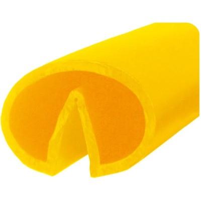 RS PRO Heavy Duty Yellow Polyvinyl Chloride Shock Absorber Impact Protector 10m Length x 65mm Height 65mm Width 174-5968