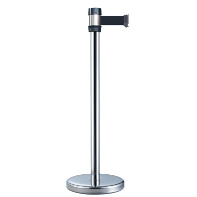 RS PRO Silver Strap Post Retractable Barrier, Black Tape Polypropylene, Polyester 2 m 174-5975