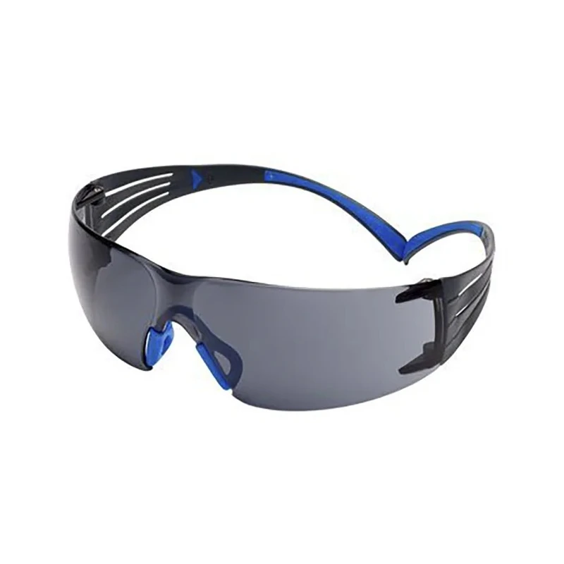 3M SecureFit™ 400 Grey Lens Plastic Frame Safety Glasses with Dust Protection, Electric Arc Resistant, Scratch SF402SGAF-BLU