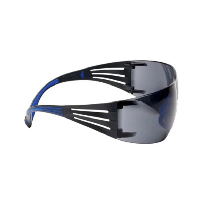 3M SecureFit™ 400 Grey Lens Plastic Frame Safety Glasses with Dust Protection, Electric Arc Resistant, Scratch SF402SGAF-BLU