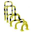 RS PRO Yellow and Black Steel Safety Barrier Safety Railing 1m Length 600mm Height 76mm Diameter 174-5896