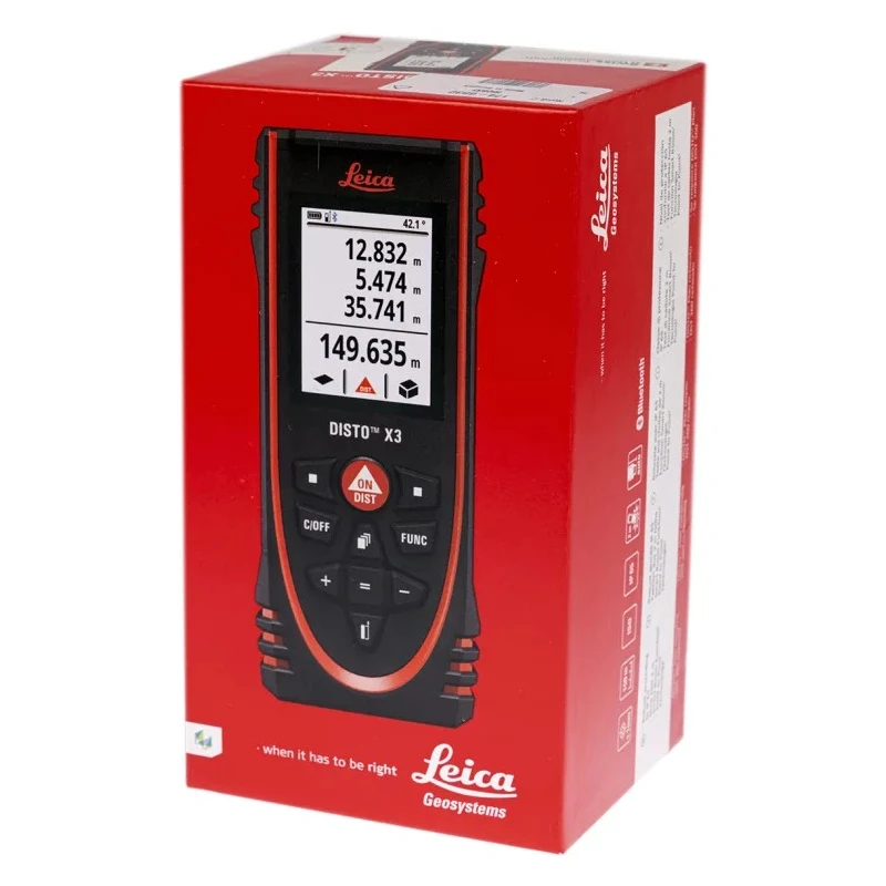 Leica Laser Measure 0.05 to 150 m Range ±1.0 mm Accuracy IP65 Waterproof Bluetooth Connectivity Model 850833
