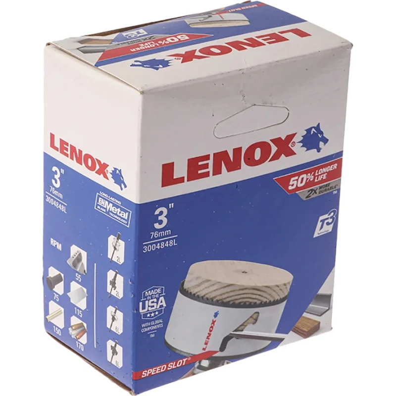 Lenox 76 mm Diameter Bi-Metal Drill Bit 3004848L