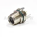 Amphenol Industrial Circular Connector Panel Mount M8 Connector 4 Contacts Socket Female IP68 Nylon M8S-04PFFP-SF8001