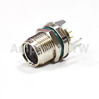Amphenol Industrial Circular Connector Panel Mount M8 Connector 4 Contacts Socket Female IP68 Nylon M8S-04PFFP-SF8001