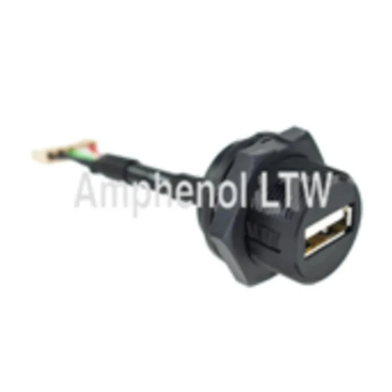 Amphenol Industrial Straight Panel Mount Female USB Type A Connector IP68 100V 1A UA-20PMFP-SC8003