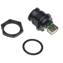 Amphenol Industrial Panel Mount USB Type A Connector Female, Straight Orientation, 1 Port, IP67, USB 2.0 UA-20PMFJ-NC7001