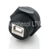 Amphenol Industrial Straight Panel Mount Female USB Type B Connector IP68 USB 2.0 1A 100V UB-20PMFP-SC8001