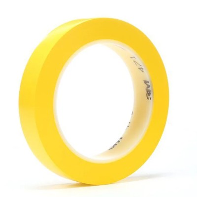 3M Yellow Vinyl Lane Marking Tape 12mm Width 33m Length 0.14mm Thickness Rubber Adhesive 7100044646