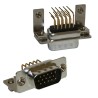 Norcomp 15 Way High Density Right Angle 2.286 mm Pitch Through Hole D-Sub Connector with Board Lock and 181-M15-213R141