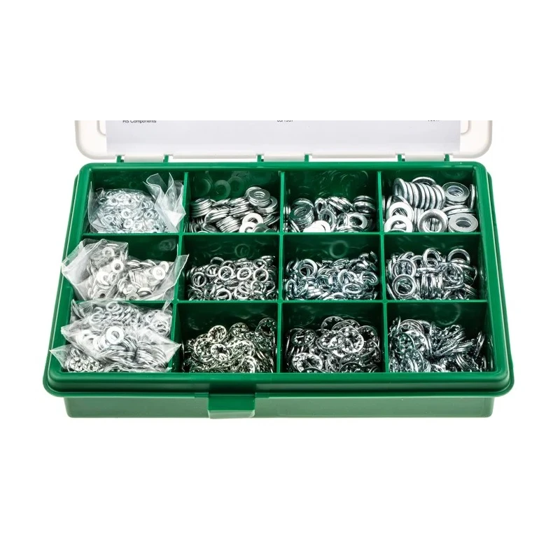 RS PRO 2700 piece Steel Washer Kit Zinc Plated Steel Internal Tooth Plain Spring Washers 281-956