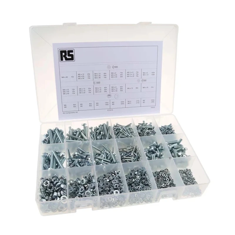 RS PRO Steel 3165 Piece Pozidriv Drive Machine Screw Drive Screw/Bolt Kit 281-962