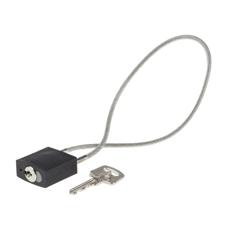Brady Black Compact Cable Padlock Keyed Lock with Rugged Reinforced Nylon Body, Sheathed COMPACT CABLE PADLOCK BLACK 40CM KD