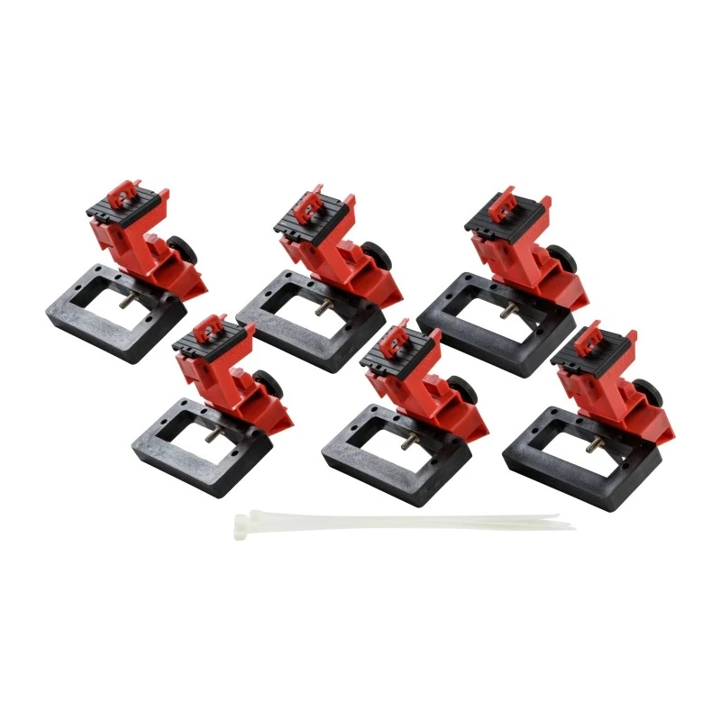 Brady Red 1-Lock Lockout Polypropylene Fibreglass Reinforced Nylon Circuit Breaker TAGLOCK OVERSIZED CIRCT BRKR LO PK6