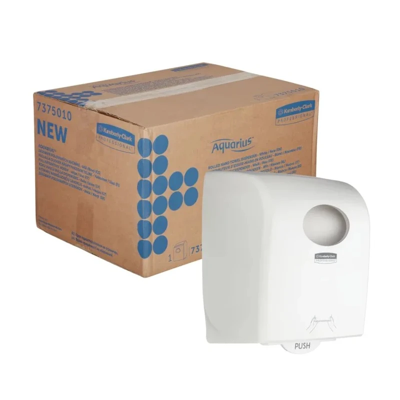 Aquarius Plastic White Wall Mounted Rolled Hand Towel Paper Towel Dispenser 248 mm x 297 mm x 374 mm 7375