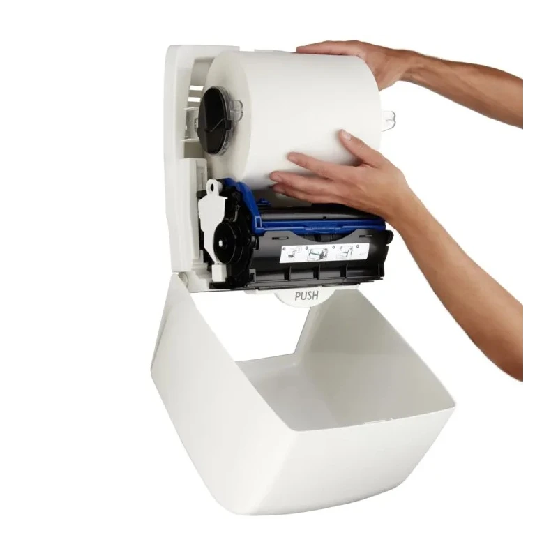 Aquarius Plastic White Wall Mounted Rolled Hand Towel Paper Towel Dispenser 248 mm x 297 mm x 374 mm 7375