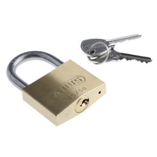 ABUS Keyed Brass Weatherproof Padlock 8 mm Shackle, 50 mm Body XR0065IB50