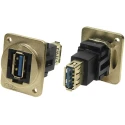 RS PRO Straight Panel Female/Female 2 Port USB Type A to A USB Connector USB 3.0 175-0148